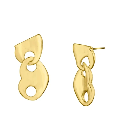 Steve Madden Gold Mariner Heart Drop Earrings