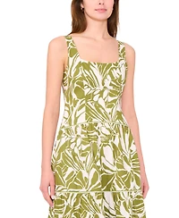 CeCe Women's Cotton-Blend Printed Sleeveless Maxi Dress