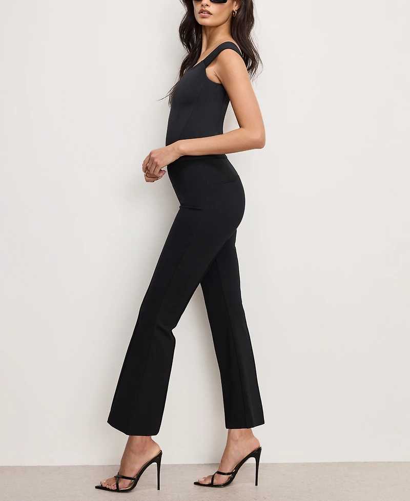 Good American Women's Soft-Stretch Ponte Kick-Flare Pants