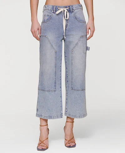 Avec Les Filles Women's Drawstring Cropped Utility Jeans