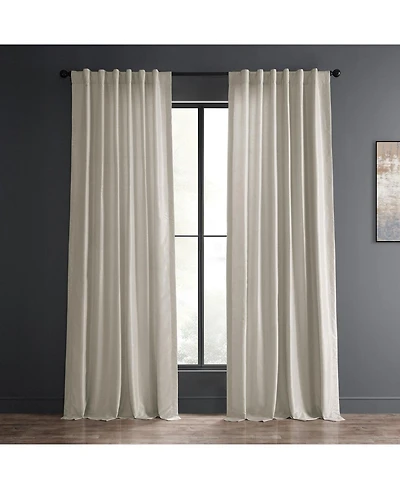 Half Price Drapes Storm Grey Vintage Textured Faux Dupioni Silk Curtain