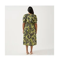 Estelle Wildleaf Cotton Midi Dress