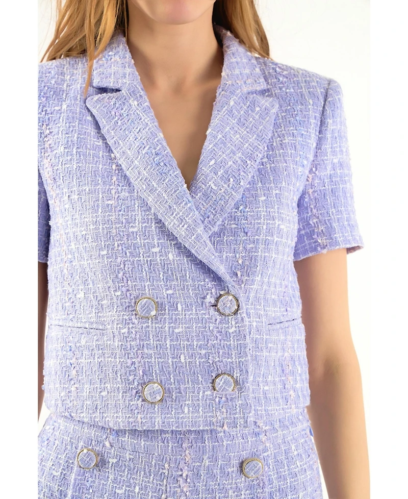 endless rose Women's Cropped Tweed Jacket