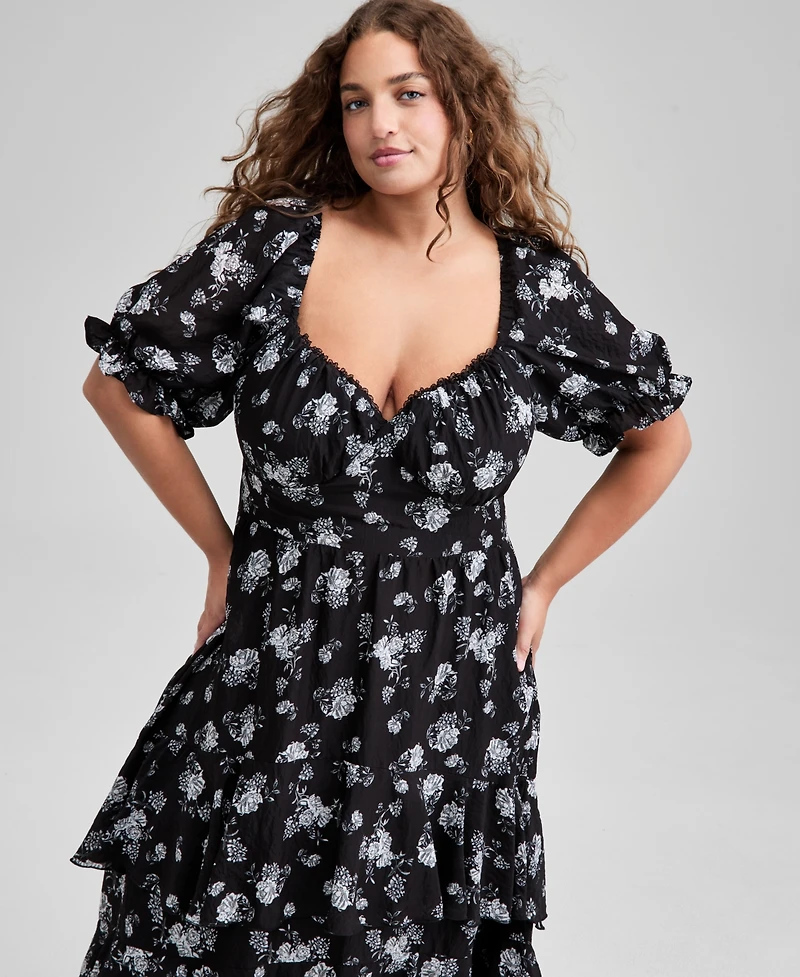 And Now This Trendy Plus Puff Sleeve Dress, Macy's Exclusive