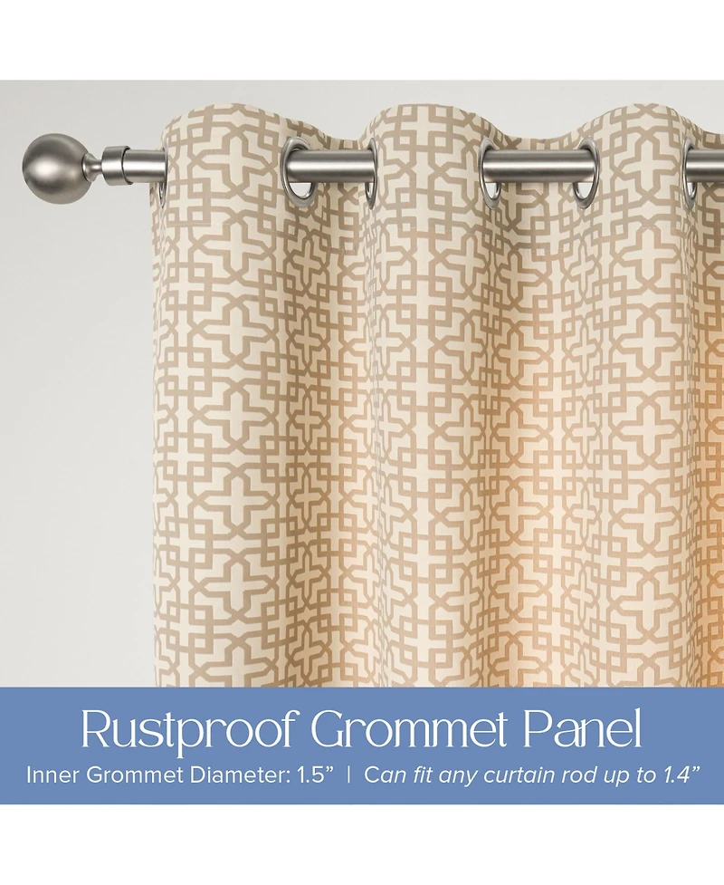 Awesome Home Outdoor Window Covering Cabana Trellis Grommet Single Panel, 52"Wx 96"L