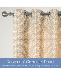 Awesome Home Outdoor Window Covering Cabana Trellis Grommet Single Panel, 52"Wx 96"L