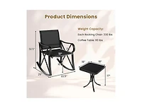3 Piece Patio Rocking Set with Smooth Motion Outdoor Rocker Chair Bistro