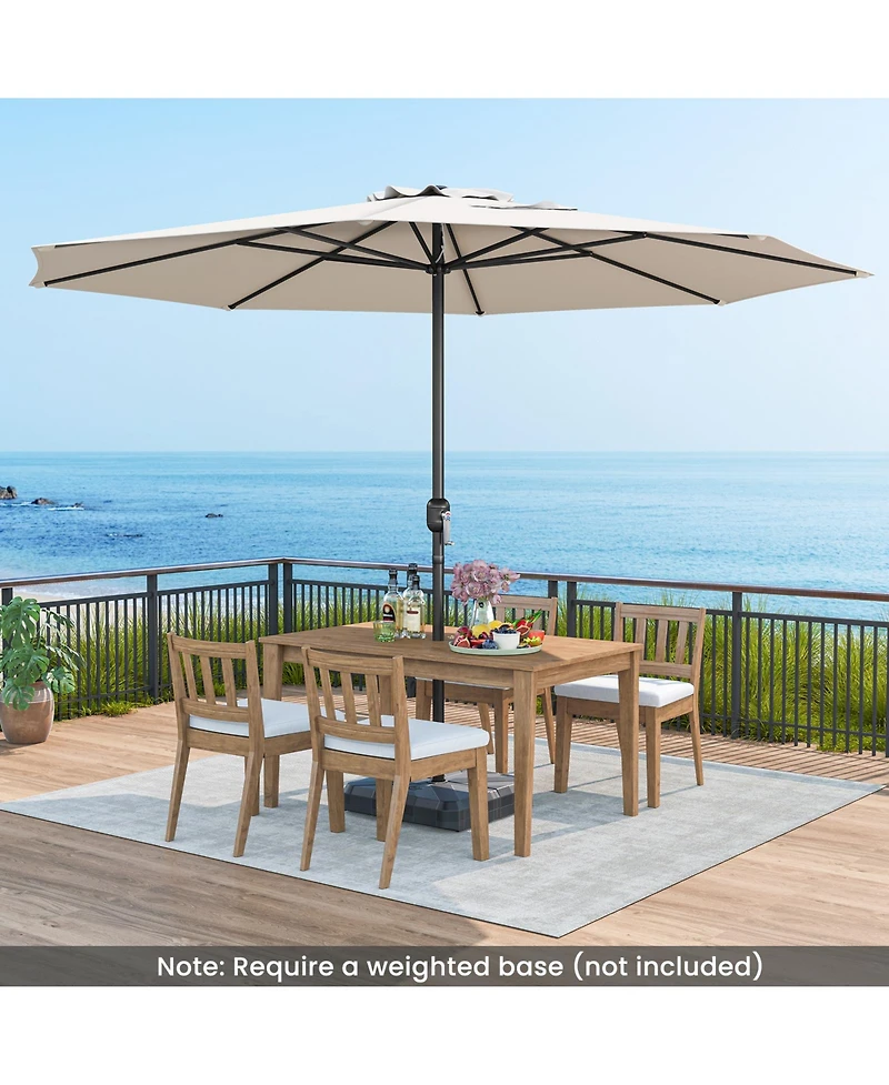 Patio Umbrella with Crank Handle and 8 Sturdy Ribs for Outdoor Shade
