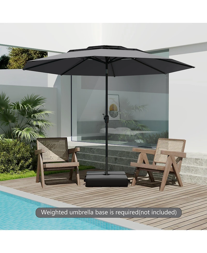 3-tier Vented Patio Umbrella with Push Button Tilt
