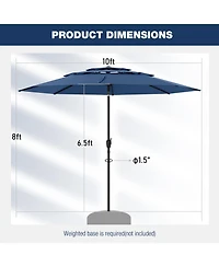 3-tier Vented Patio Umbrella with Push Button Tilt