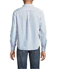 Lands' End Men's Long Sleeve Seersucker Shirt