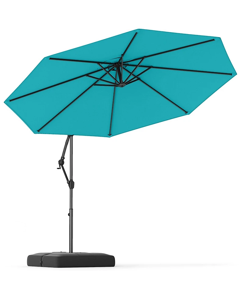Offset Hanging Umbrella with Base Patio Cantilever Umbrella with Tilt
