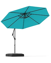 Offset Hanging Umbrella with Base Patio Cantilever Umbrella with Tilt