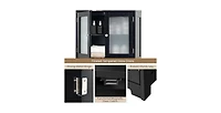 6-Tier Freestanding Bathroom Cabinet with 2 Open Compartments and Adjustable Shelves