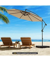 Slickblue Outdoor Hanging Umbrella with Sturdy Base – Offset Cantilever Style for Patio or Garden Use