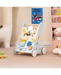 Slickblue Kids Walker Push and Pull Learning Activity Center with Wheels 1+ Years Old