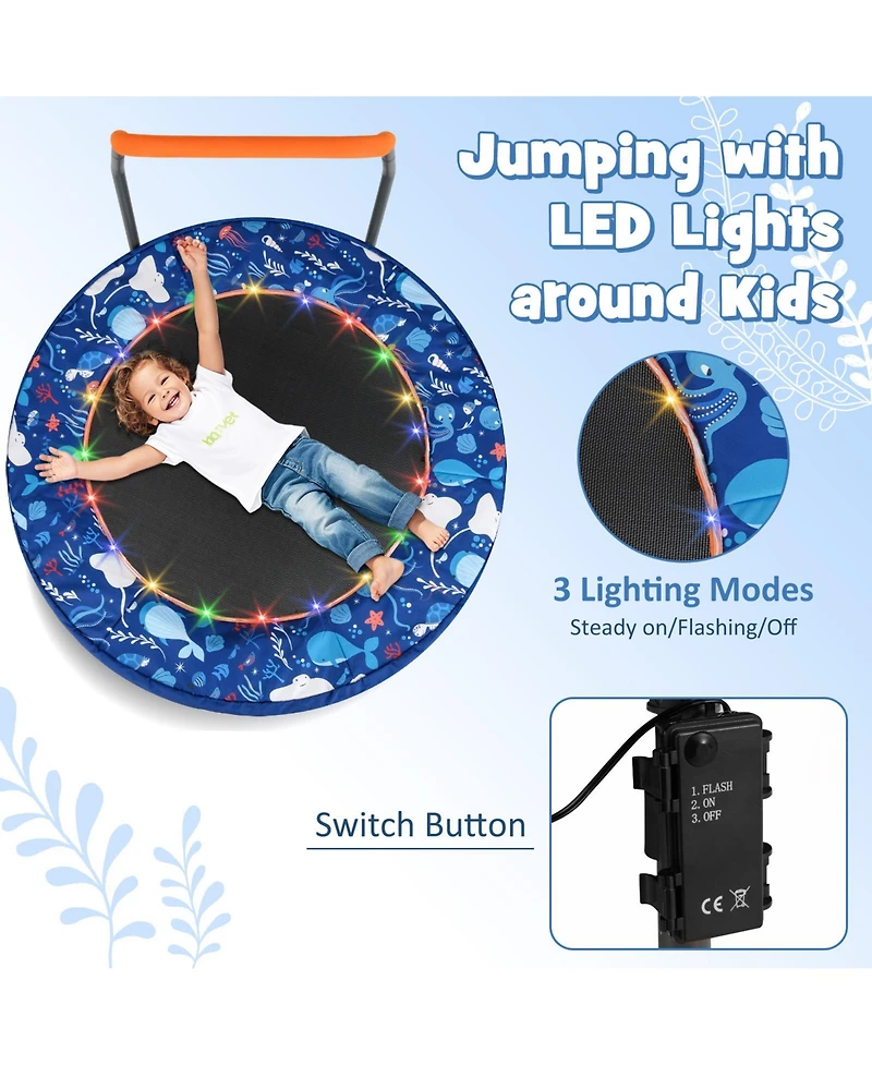 Mini Trampoline Folding Small Rebounder for Kids with Lights