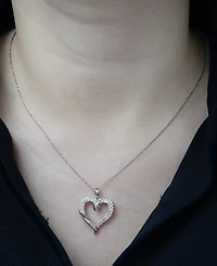 Diamond Twist Heart 18" Pendant Necklace (1/2 ct. t.w.) 14k White Gold or Yellow Gold, + 2" extender, Exclusively at Macy's