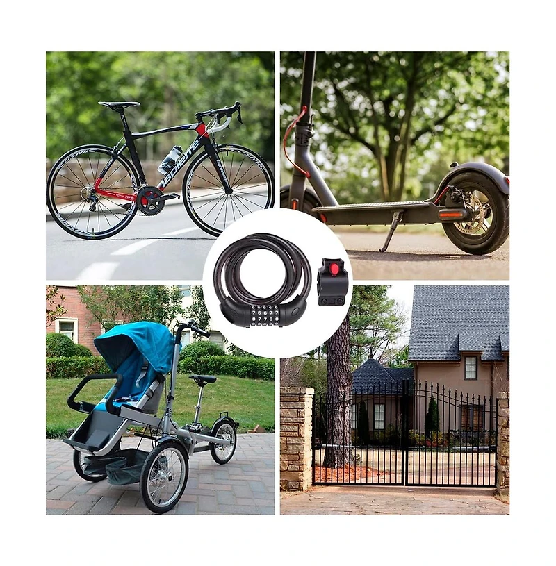 Nakto Bike Lock, Feet Bicycle Cable