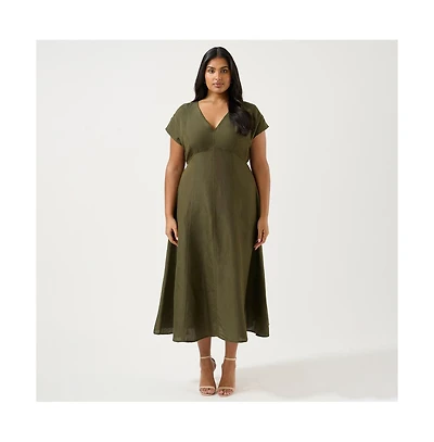 Estelle Aubrey V-Neck Midi Dress