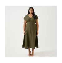 Estelle Aubrey V-Neck Midi Dress
