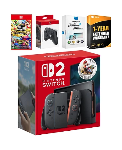 Nintendo Switch 2 + Mario Kart World Bundle with Super Mario Party Jamboree, Pro Controller