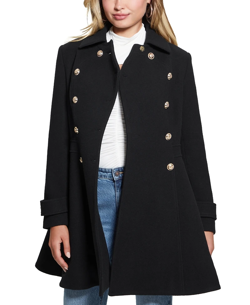 Guess Women's Double-Breasted Skirted Coat