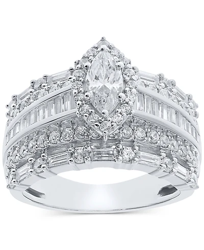 Diamond Multi-Row Statement Ring (2 ct. t.w.) in 14k White Gold