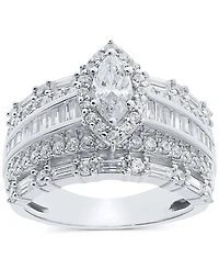 Diamond Multi-Row Statement Ring (2 ct. t.w.) in 14k White Gold