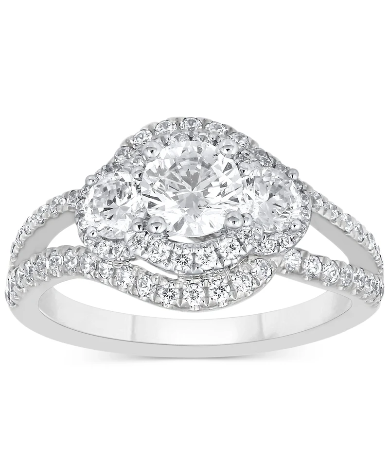 Diamond Halo Ring (1-1/2 ct. t.w.) 14k White or Yellow Gold