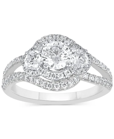 Diamond Halo Ring (1-1/2 ct. t.w.) 14k White or Yellow Gold