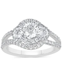 Diamond Halo Ring (1-1/2 ct. t.w.) 14k White or Yellow Gold