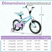 Adjustable Handlebar Saddle Kids Bike Lightweight Easy to Ride