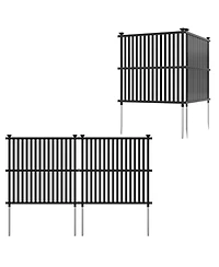 Slickblue Air Conditioner Fence Panel with Metal Ground Stakes for Outside