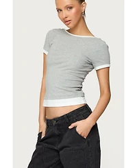 Edikted Women's Julietta Contrast Layered T Shirt