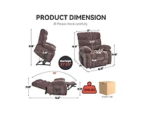 Lift Recliner Chair Heat Massage Dual Motor Infinite Position Up to 350 Lbs Large Electric Power Recliners with Power-Remote, Medium-firm and Hea