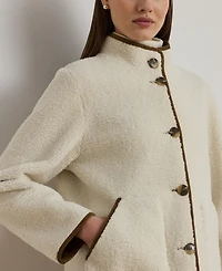 Lauren Ralph Women's Faux-Suede-Trim Fleece Jacket