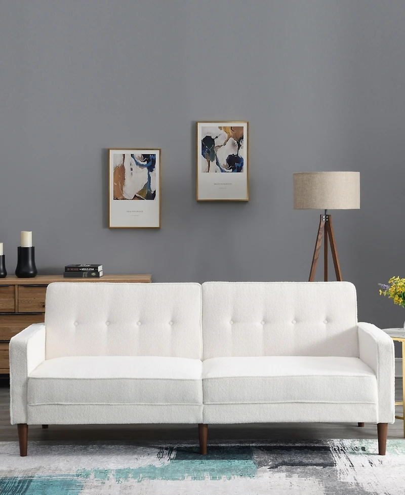 Gold Sparrow 80" Faux Fur Camden Convertible Sofa Bed, Created for Macy's