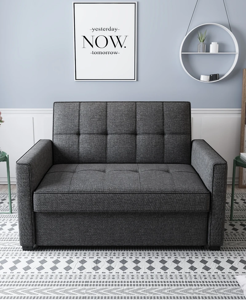 Gold Sparrow 51" Polyester Chandler Convertible Loveseat Bed, Created for Macy's