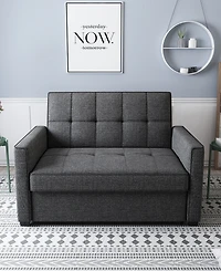 Gold Sparrow 51" Polyester Chandler Convertible Loveseat Bed, Created for Macy's