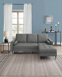 Gold Sparrow 82" Polyester Lexington Reversible Sectional, Created for Macy's