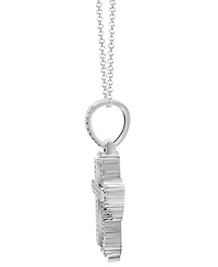 Men's Diamond Cluster Cross 22" Pendant Necklace (1 ct. t.w.) in 10k White Gold