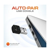 Delton Wireless Computer Headset with Usb Dongle and Headset Hook, Trucker Bluetooth Headset with Noise Canceling Microphone, 35Hrs talk time, Headset
