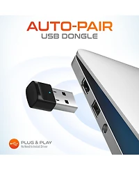 Delton Wireless Computer Headset with Usb Dongle and Hook, Bluetooth Headset with Noise Canceling Mic, 15 Hrs talk time, Wireless Headset for Computer