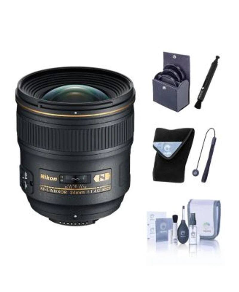 Nikon 24mm F 1.4g Ed Af S Nikkor Lens Bundle With 77mm Filter Kit Lens Wrap Cleaning Kit Lens Cap Tether
