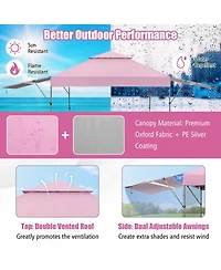 Outdoor Instant Pop-up Canopy Tent with Dual Half Awnings