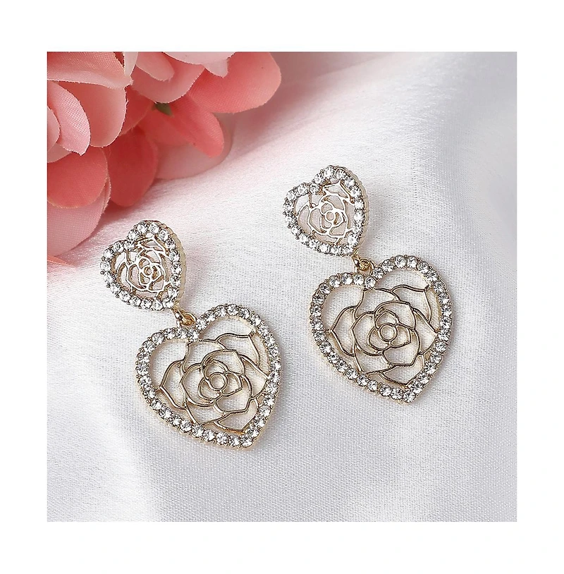 Sohi Women's Heart Drop Earrings