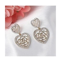 Sohi Women's Heart Drop Earrings