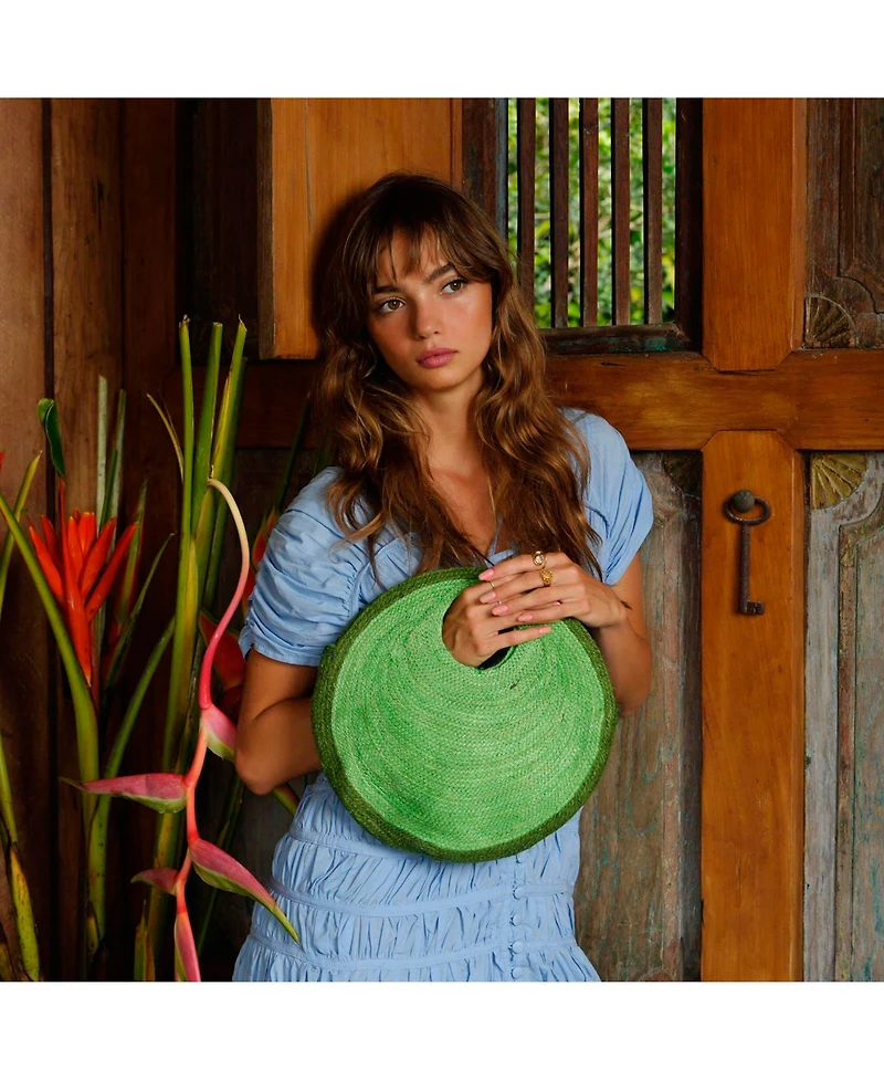 Solo Avocado Jute Bag In Green