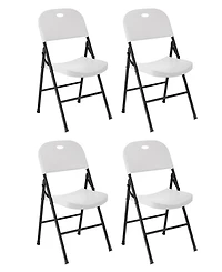 Sugift Portable Folding Chair Set with Durable Steel Frame 4 Pack